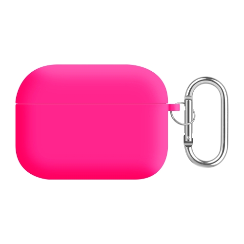

For AirPods Pro PC Lining Silicone Bluetooth Earphone Protective Case(Fluorescent Rose)
