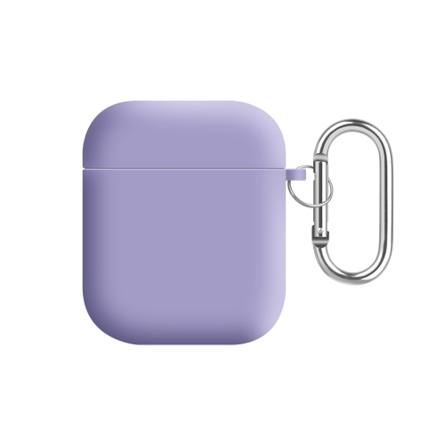 

For AirPods 2 / 1 PC Lining Silicone Bluetooth Earphone Protective Case(Light Purple)