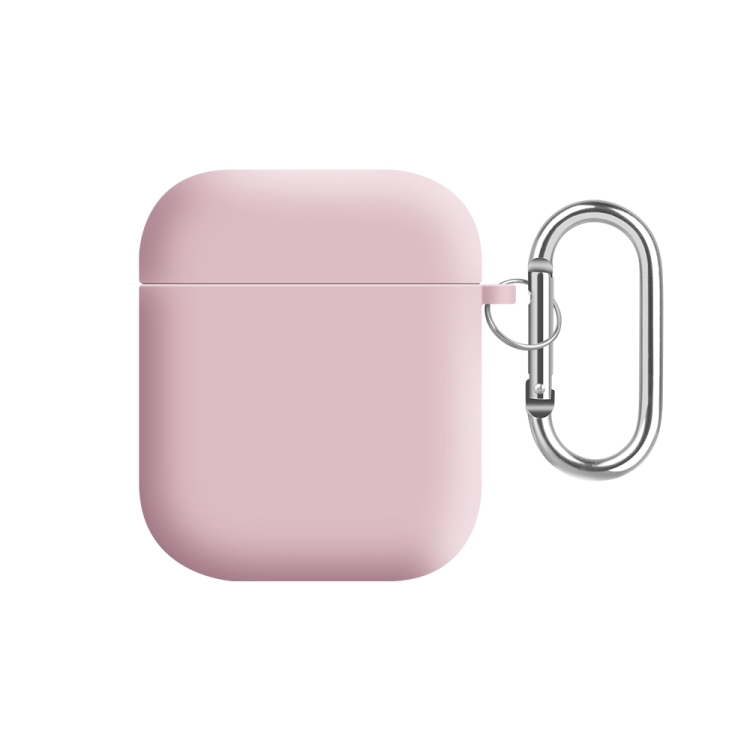 

For AirPods 2 / 1 PC Lining Silicone Bluetooth Earphone Protective Case(Sandy Pink)