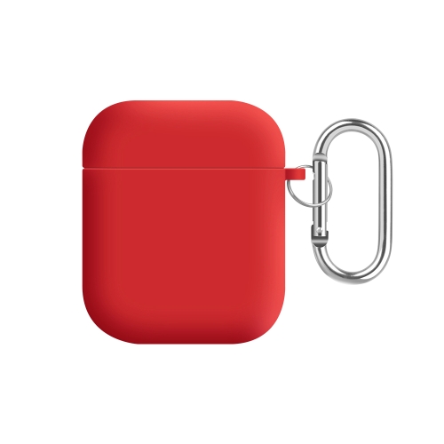 

For AirPods 2 / 1 PC Lining Silicone Bluetooth Earphone Protective Case(Red)