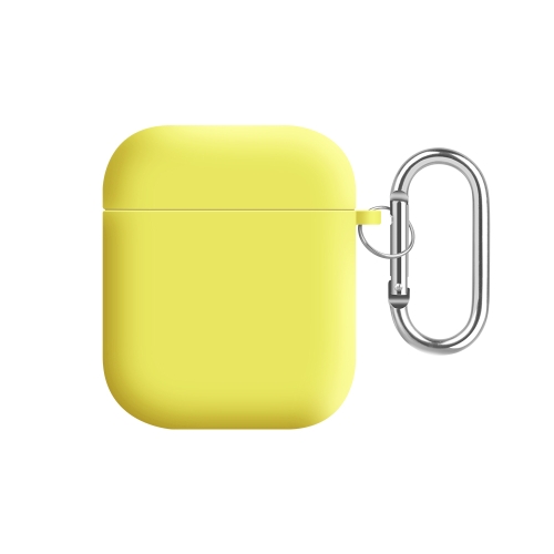 

For AirPods 2 / 1 PC Lining Silicone Bluetooth Earphone Protective Case(Shiny Yellow)