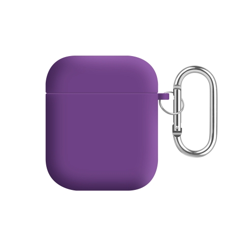 

For AirPods 2 / 1 PC Lining Silicone Bluetooth Earphone Protective Case(Purple)