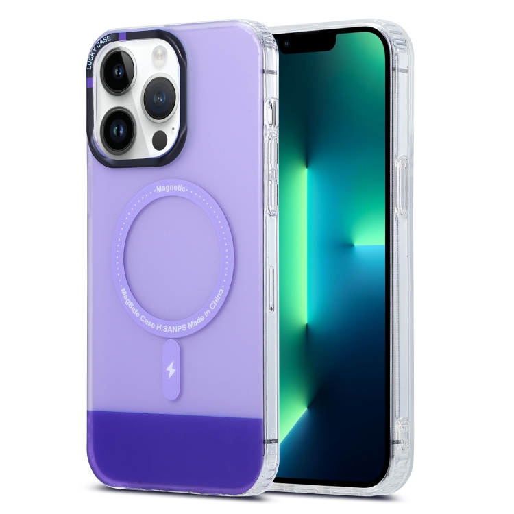 

For iPhone 13 Pro Max PC + TPU IMD MagSafe Magnetic Phone Case(Purple)