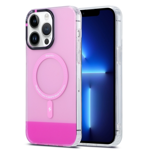 For iPhone 13 Pro PC + TPU IMD MagSafe Magnetic Phone Case(Pink)
