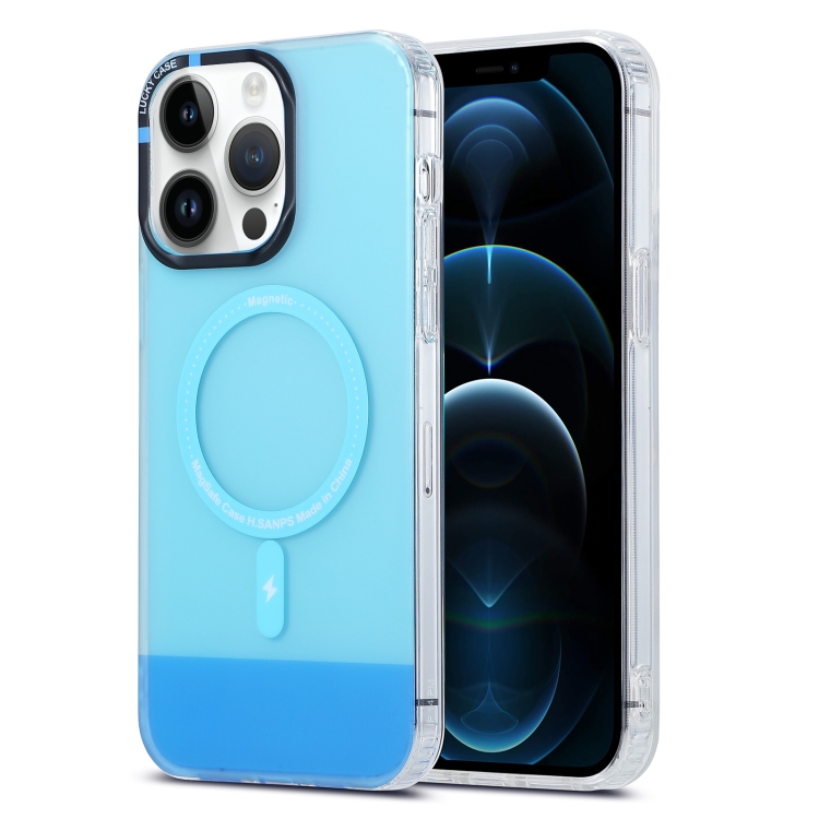 

For iPhone 12 Pro Max PC + TPU IMD MagSafe Magnetic Phone Case(Blue)