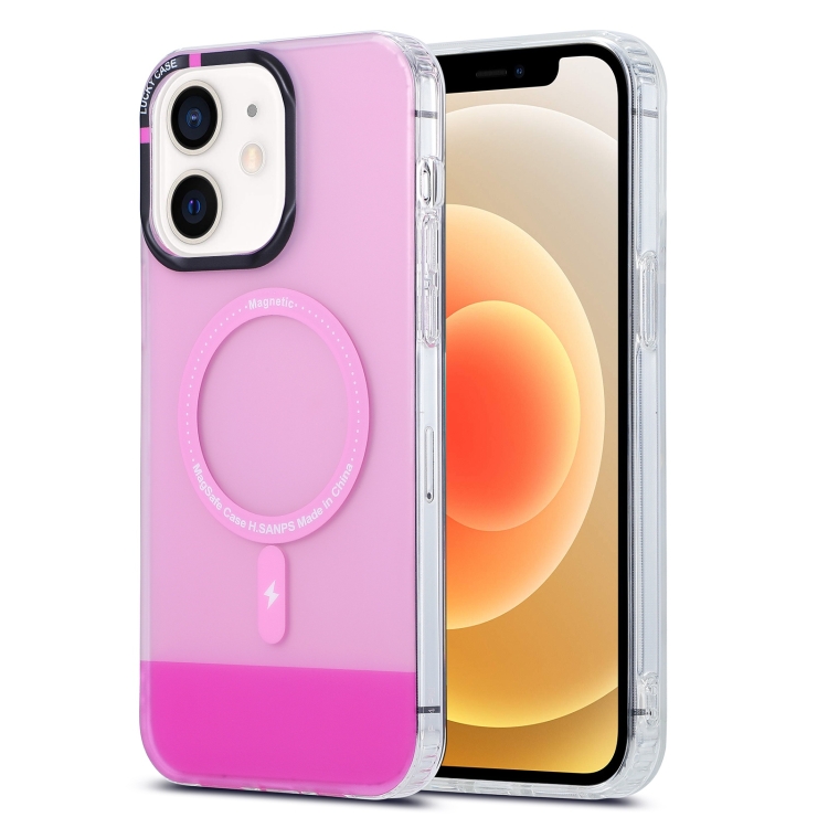 

For iPhone 12 PC + TPU IMD MagSafe Magnetic Phone Case(Pink)