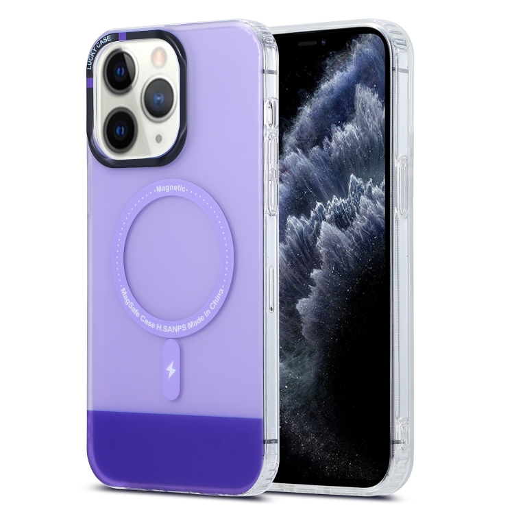 

For iPhone 11 Pro Max PC + TPU IMD MagSafe Magnetic Phone Case(Purple)
