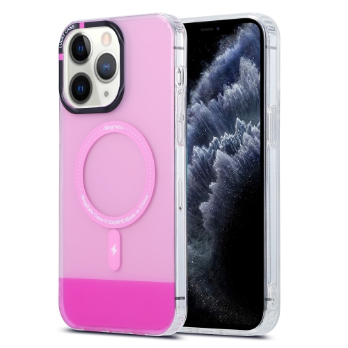 

For iPhone 11 Pro Max PC + TPU IMD MagSafe Magnetic Phone Case(Pink)