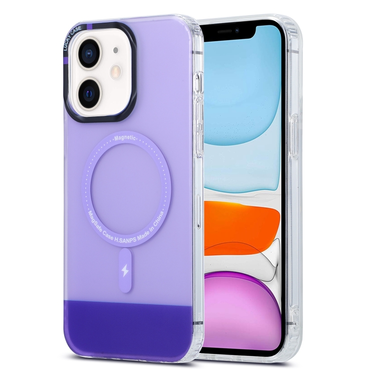 

For iPhone 11 PC + TPU IMD MagSafe Magnetic Phone Case(Purple)