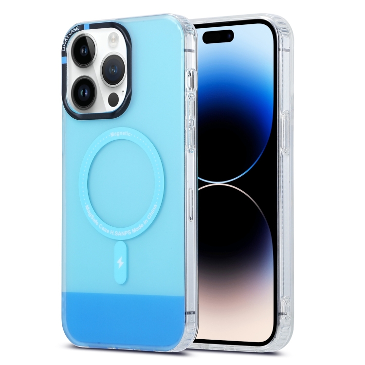 

For iPhone 15 Pro PC + TPU IMD MagSafe Magnetic Phone Case(Blue)