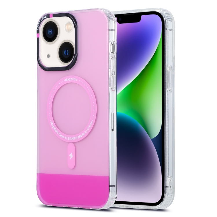 

For iPhone 15 Plus PC + TPU IMD MagSafe Magnetic Phone Case(Pink)