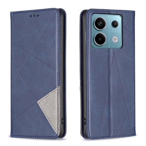 

For Xiaomi Redmi Note 13 Pro 4G Global Rhombus Texture Magnetic Leather Phone Case(Blue)
