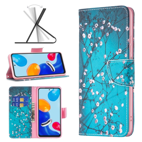 

For For Xiaomi Redmi Note 12S 4G / Note 11 Colored Drawing Pattern Leather Phone Case(Plum Blossom)