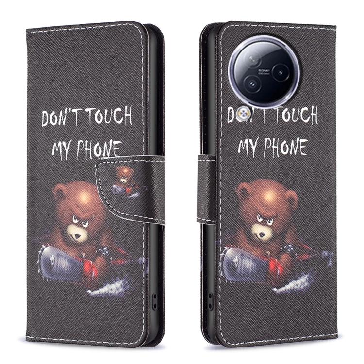 

For Xiaomi Civi 3 5G Colored Drawing Pattern Leather Phone Case(Bear)