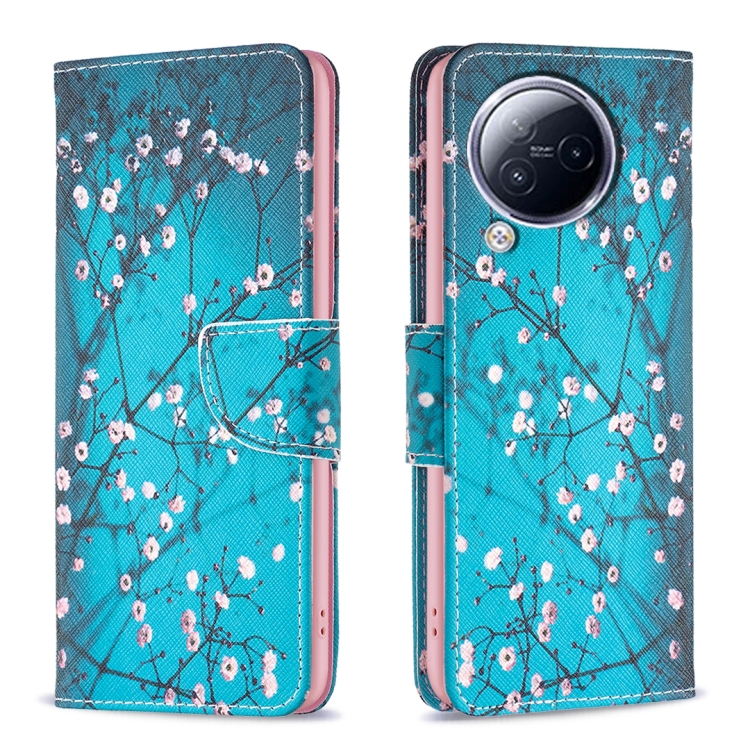 

For Xiaomi Civi 3 5G Colored Drawing Pattern Leather Phone Case(Plum Blossom)