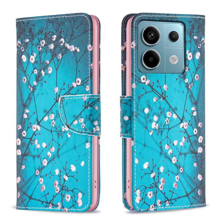 

For Xiaomi Redmi Note 13 Pro Colored Drawing Pattern Leather Phone Case(Plum Blossom)