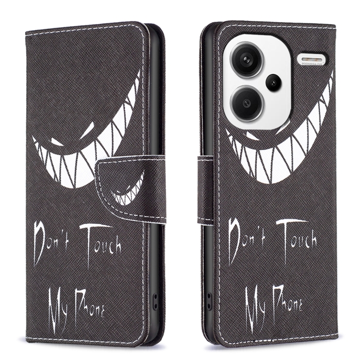 

For Xiaomi Redmi Note 13 Pro+ Colored Drawing Pattern Leather Phone Case(Smirk)