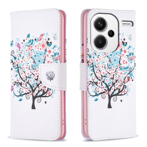 

For Xiaomi Redmi Note 13 Pro+ Colored Drawing Pattern Leather Phone Case(Tree)