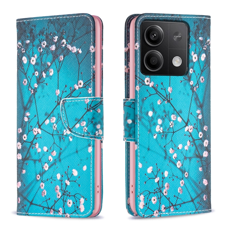 

For Xiaomi Redmi Note 13 Colored Drawing Pattern Leather Phone Case(Plum Blossom)