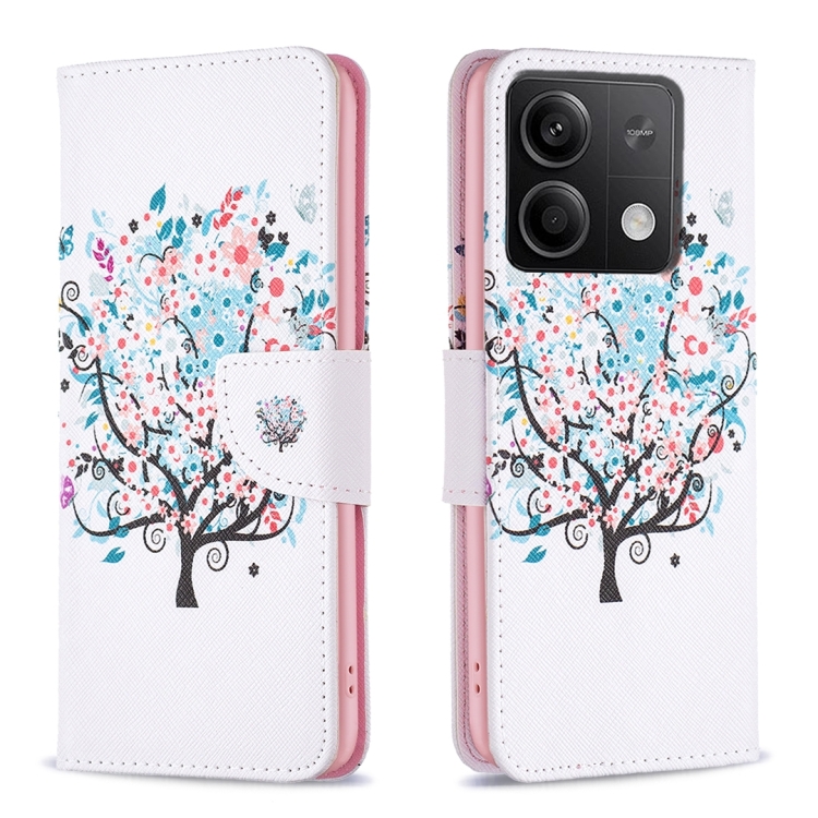 

For Xiaomi Redmi Note 13 Colored Drawing Pattern Leather Phone Case(Tree)