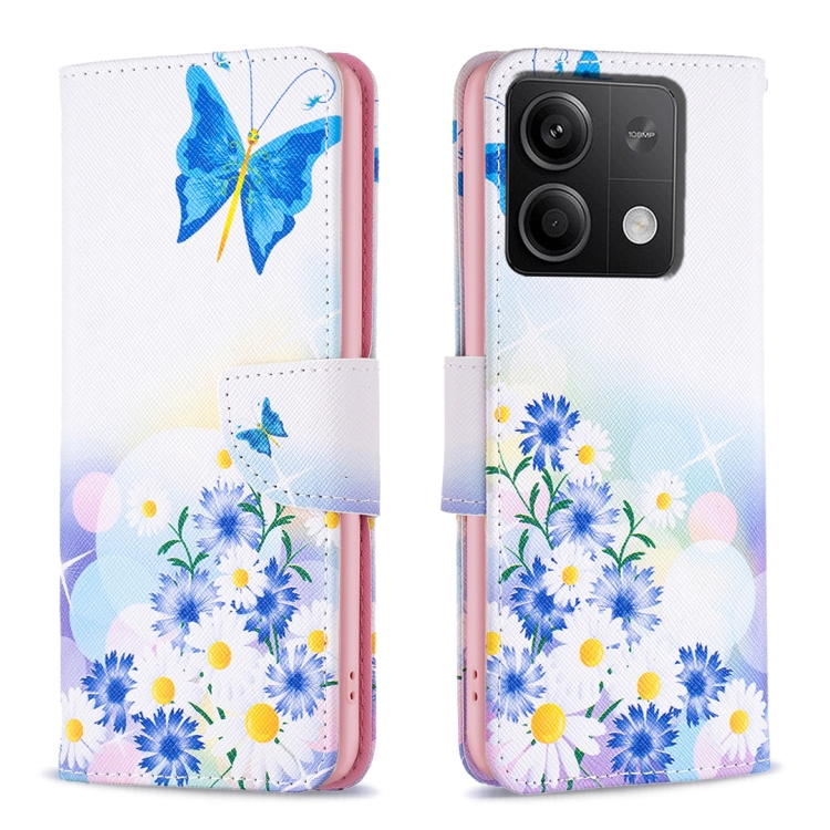 

For Xiaomi Redmi Note 13 Colored Drawing Pattern Leather Phone Case(Butterfly Love)