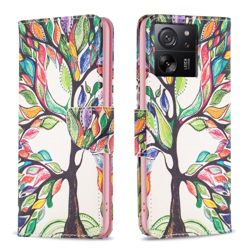 

For Xiaomi 13T / 13T Pro / Redmi K60 Ultra Colored Drawing Pattern Leather Phone Case(Tree Life)
