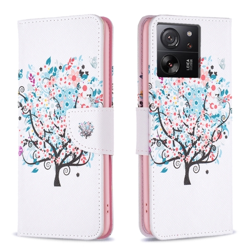 

For Xiaomi 13T / 13T Pro / Redmi K60 Ultra Colored Drawing Pattern Leather Phone Case(Tree)