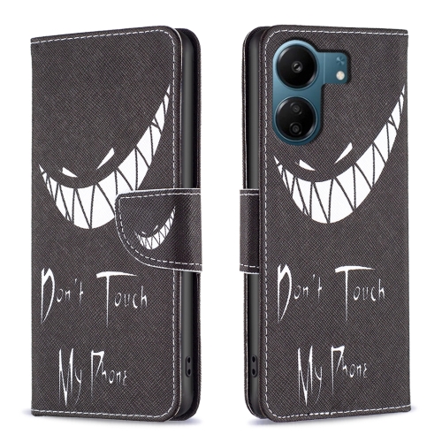 

For Xiaomi Redmi 13C Colored Drawing Pattern Leather Phone Case(Smirk)