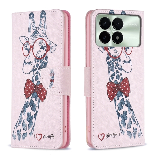 

For Xiaomi Redmi K70 / K70 Pro Colored Drawing Pattern Leather Phone Case(Deer)