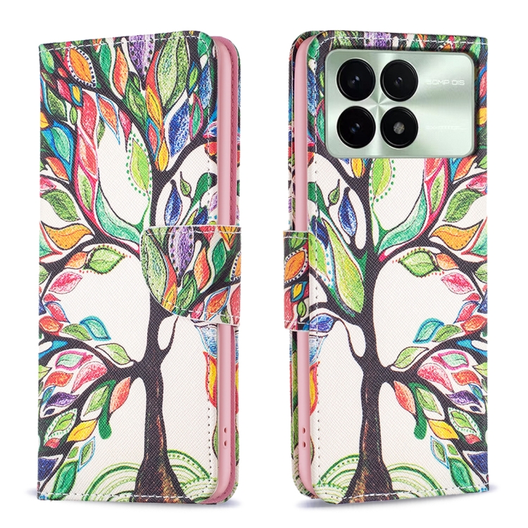 

For Xiaomi Redmi K70 / K70 Pro Colored Drawing Pattern Leather Phone Case(Tree Life)