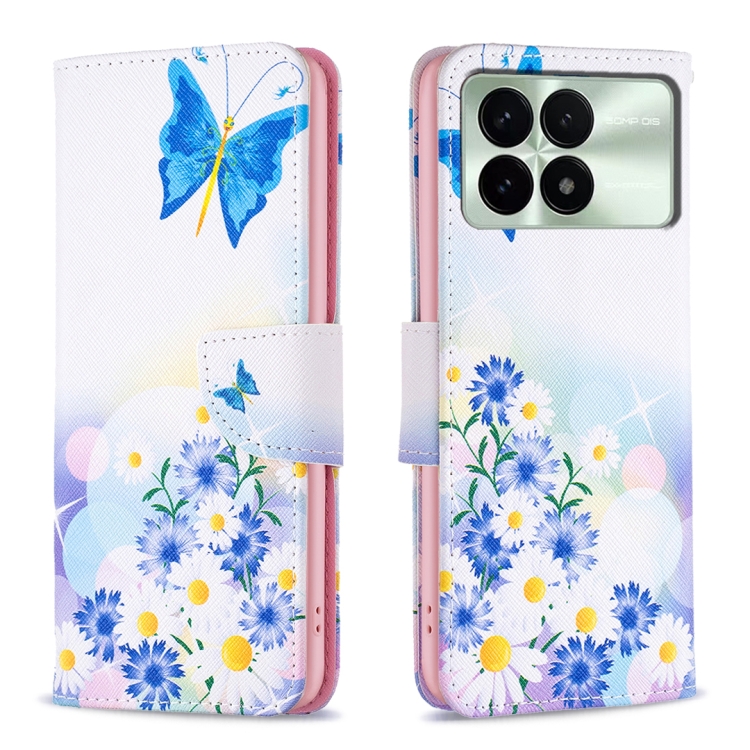 

For Xiaomi Redmi K70 / K70 Pro Colored Drawing Pattern Leather Phone Case(Butterfly Love)
