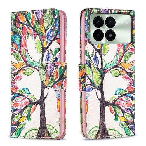 

For Xiaomi Redmi K70E Colored Drawing Pattern Leather Phone Case(Tree Life)