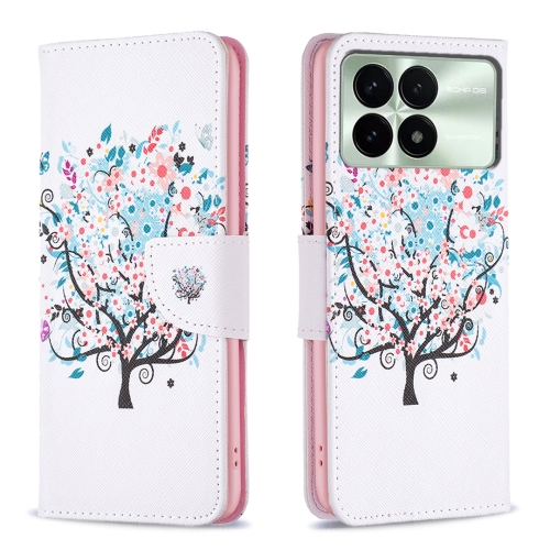 

For Xiaomi Redmi K70E Colored Drawing Pattern Leather Phone Case(Tree)