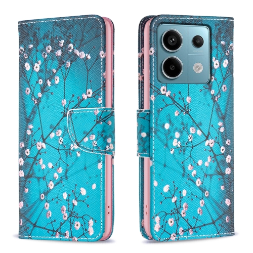 

For Xiaomi Redmi Note 13 Pro 4G Global Colored Drawing Pattern Leather Phone Case(Plum Blossom)