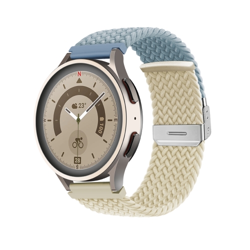 22mm Buckle Braided Nylon Watch Band(Cyan Blue Starlight) смарт часы xiaomi watch s1 active gl ocean blue bhr5467gl 756375