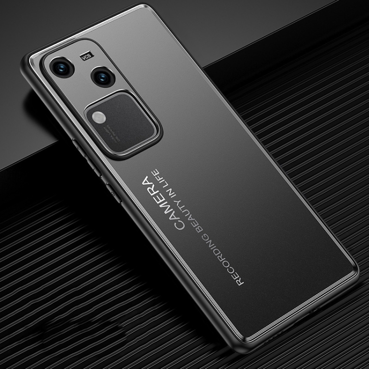 

For vivo S18 Frosted Metal Phone Case(Black)