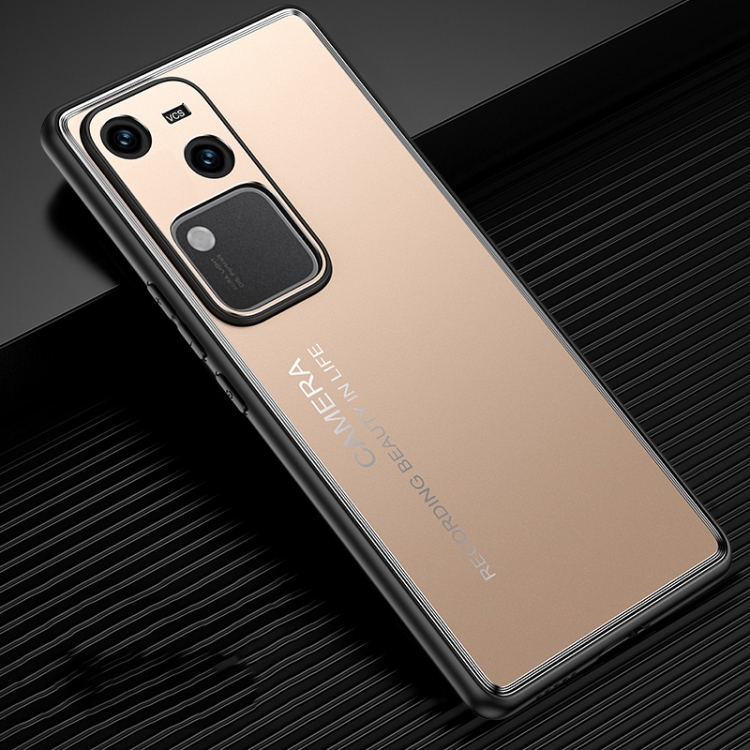 

For vivo S18 Frosted Metal Phone Case(Gold)