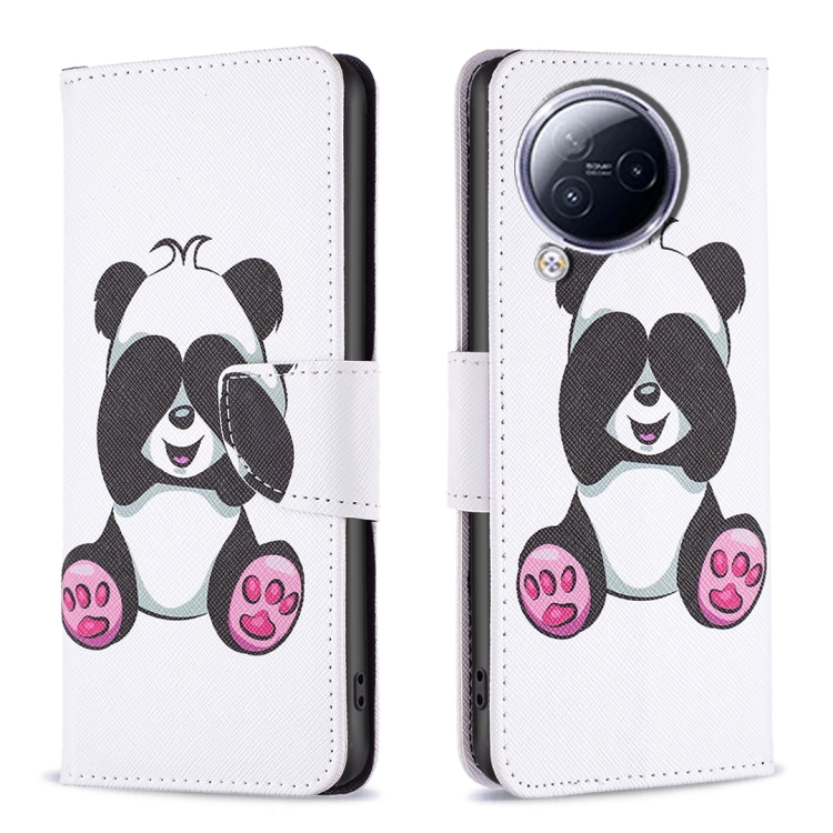 

For Xiaomi Civi 3 5G Colored Drawing Pattern Leather Phone Case(Panda)
