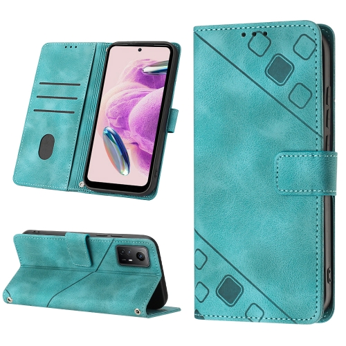 

For Xiaomi Redmi Note 12S 4G Global Skin-feel Embossed Leather Phone Case(Green)