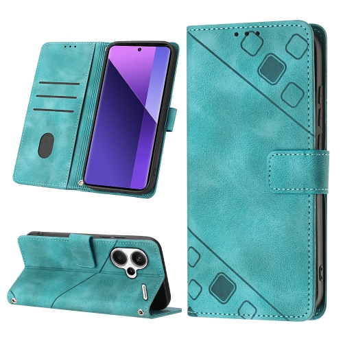 

For Xiaomi Redmi Note 13 Pro+ 5G Skin-feel Embossed Leather Phone Case(Green)