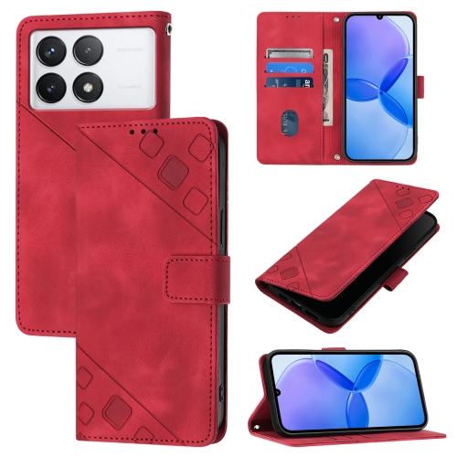 

For Xiaomi Redmi K70 / K70 Pro Skin Feel Embossed Leather Phone Case(Red)