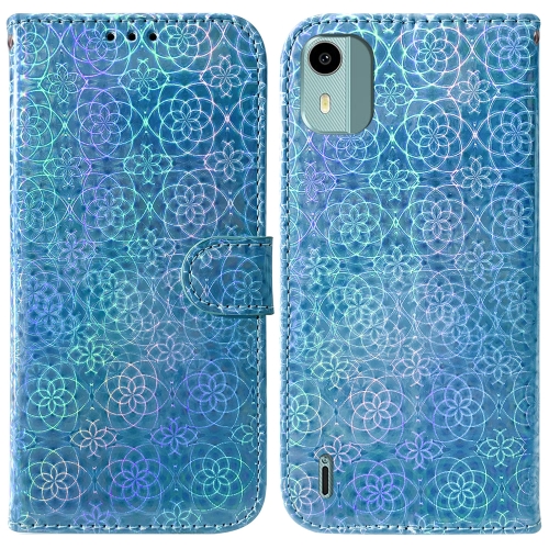

For Nokia C12 Colorful Magnetic Buckle Leather Phone Case(Blue)