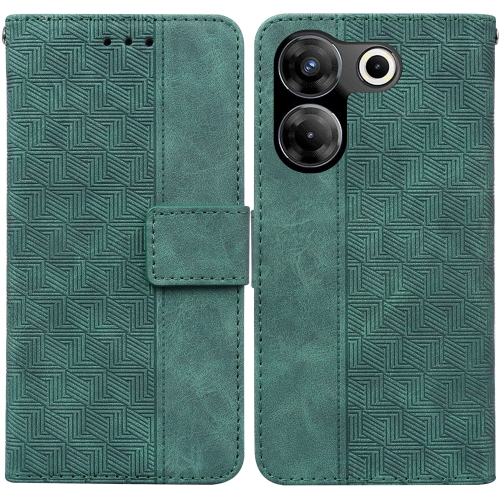 

For Tecno Camon 20 Pro 5G Geometric Embossed Leather Phone Case(Green)