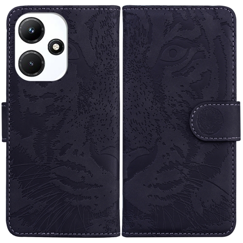 

For Infinix Hot 30i Tiger Embossing Pattern Flip Leather Phone Case(Black)