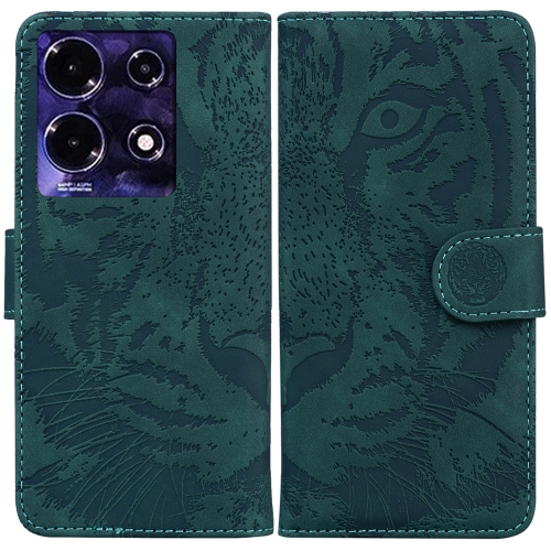 

For Infinix Note 30 Tiger Embossing Pattern Flip Leather Phone Case(Green)