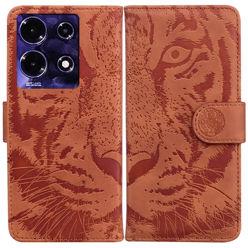 

For Infinix Note 30 Tiger Embossing Pattern Flip Leather Phone Case(Brown)