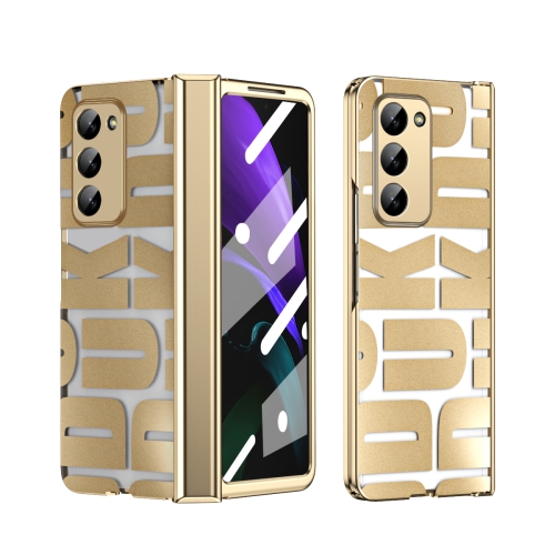 For Samsung Galaxy Z Fold2 5G Integrated Electroplating Folding Phone Case with Hinge(Tyrant Gold) for samsung galaxy z fold2 5g integrated electroplating folding phone case with hinge tyrant gold