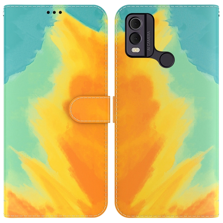 

For Nokia C22 Watercolor Pattern Flip Leather Phone Case(Autumn Leaf)