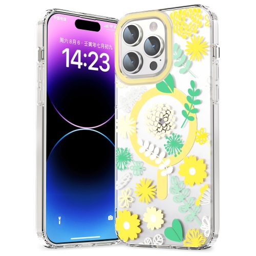 

For iPhone 12 Pro Max MagSafe Magnetic TPU Phone Case(Yellow Chrysanthemum)