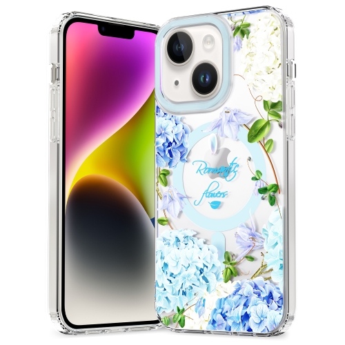 

For iPhone 15 Plus MagSafe Magnetic TPU Phone Case(Small Floral)